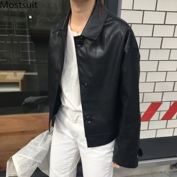 faux leather pu korean women coats jackets long sleeve single-breasted cool girl autumn casual fashion ladies 210518, Black;brown
faux leather pu korean women coats jackets long sleeve single-breasted cool girl autumn casual fashion ladies 210518, Black;brown