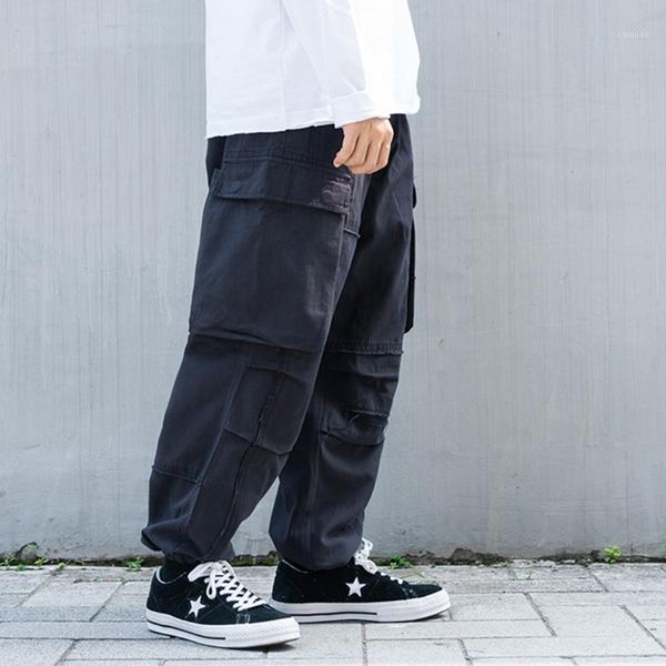 men's pants multi pocket overalls fashion brand elastic waist drawstring leggings street trend loose straight, Black
men's pants multi pocket overalls fashion brand elastic waist drawstring leggings street trend loose straight, Black