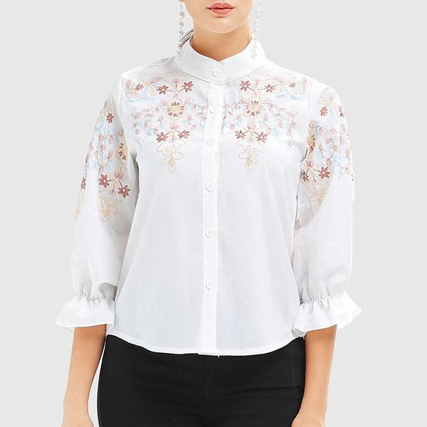 embroidery vintage white shirt blouse women's stand collar elegant spring autumn three quarter flare sleeve blouses & shirts
embroidery vintage white shirt blouse women's stand collar elegant spring autumn three quarter flare sleeve blouses & shirts