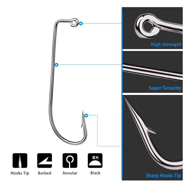 50pcs fishing hook set carbon steel wide crank offset fishhook for soft worm lure barbed carp hooks tackle
50pcs fishing hook set carbon steel wide crank offset fishhook for soft worm lure barbed carp hooks tackle