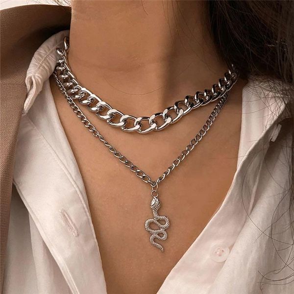 pendant necklaces king shiny elegant snake stainless steel choker necklace vintage multilayer silver color thick chain girl party jewelry
pendant necklaces king shiny elegant snake stainless steel choker necklace vintage multilayer silver color thick chain girl party jewelry