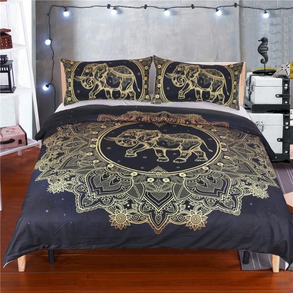 bedding sets 3d tribal elephant set golden mandala print ethnic style black bedclothes duvet cover symbol home textile
bedding sets 3d tribal elephant set golden mandala print ethnic style black bedclothes duvet cover symbol home textile