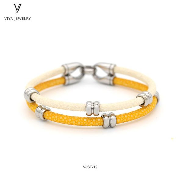 charm bracelets charming yellow&white two color mixed women stingray leather bracelet fashion real luxury gift with box, Golden;silver
charm bracelets charming yellow&white two color mixed women stingray leather bracelet fashion real luxury gift with box, Golden;silver
