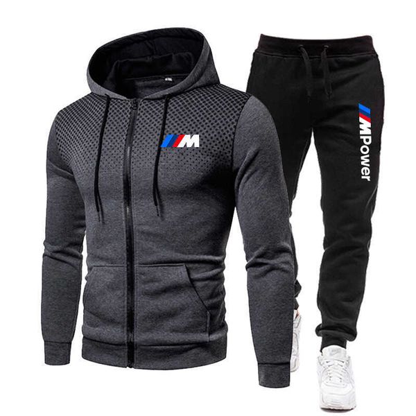 2021new bmw men soccer set zipper hoodie + pants two piece men's casual tracksuit sportswear gym brand clothing sweat suit x0909, Gray
2021new bmw men soccer set zipper hoodie + pants two piece men's casual tracksuit sportswear gym brand clothing sweat suit x0909, Gray