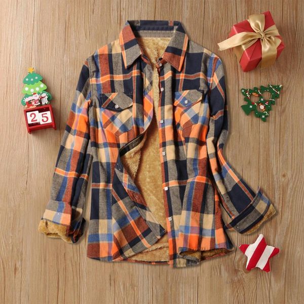 women's jackets velvet thick warm plaid shirt coat female long sleeve jacket autumn winter fleece casual lapel button down coats, Black;brown
women's jackets velvet thick warm plaid shirt coat female long sleeve jacket autumn winter fleece casual lapel button down coats, Black;brown