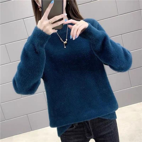 women's sweaters kitted sweater 2021 arrival mink cashmere autumn winter pullover korea style women casual spring shirts, White;black
women's sweaters kitted sweater 2021 arrival mink cashmere autumn winter pullover korea style women casual spring shirts, White;black