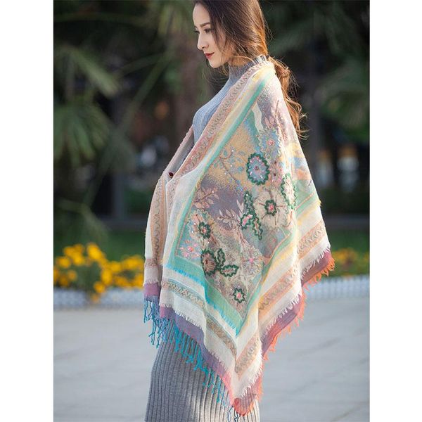 scarves 100% merino wool pashmina scarf female jacquard hand-embroidered ethnic travel po shawl keep warm long, Blue;gray
scarves 100% merino wool pashmina scarf female jacquard hand-embroidered ethnic travel po shawl keep warm long, Blue;gray