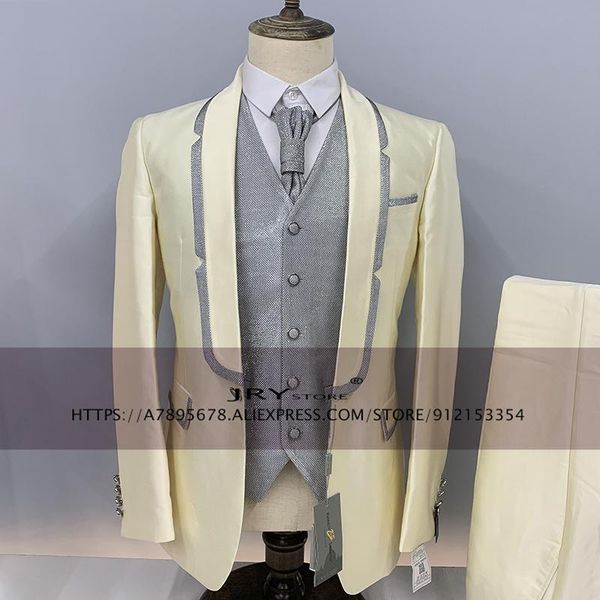 men's suits & blazers brand men suit 3 pieces, fashion designs champagne business jacket vest pants dress tuxedo, White;black
men's suits & blazers brand men suit 3 pieces, fashion designs champagne business jacket vest pants dress tuxedo, White;black