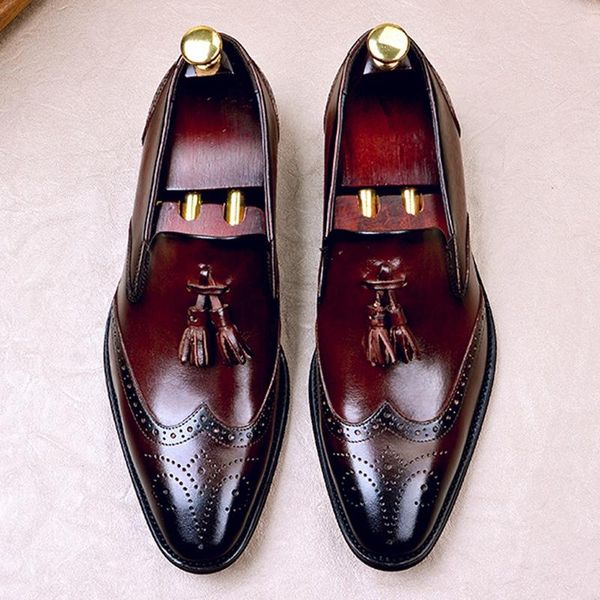 dress shoes vintage real genuine leather men's heels wedding loafers pointed toe tassels man formal retro wingtip brogues fwl150, Black
dress shoes vintage real genuine leather men's heels wedding loafers pointed toe tassels man formal retro wingtip brogues fwl150, Black