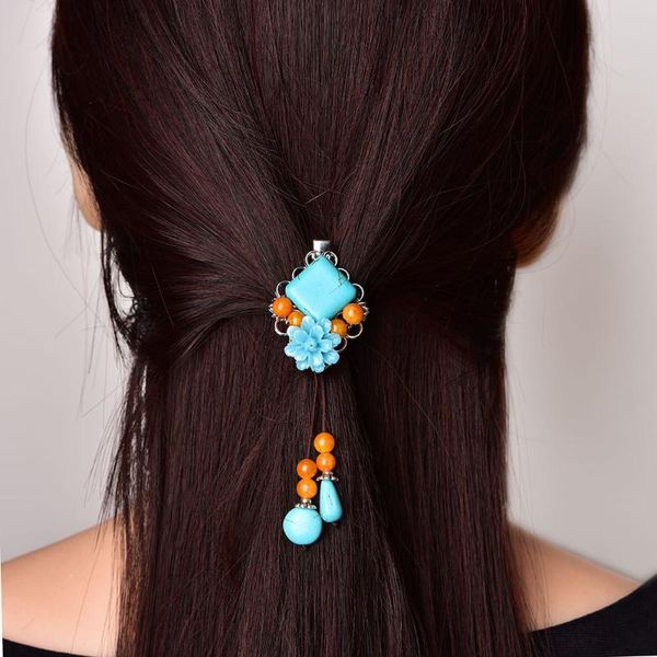 other retro temperamental hand knitted hairpin clip original natural blue stone hair jewelry exquisite long beads pendant hairpins, Golden;white
other retro temperamental hand knitted hairpin clip original natural blue stone hair jewelry exquisite long beads pendant hairpins, Golden;white