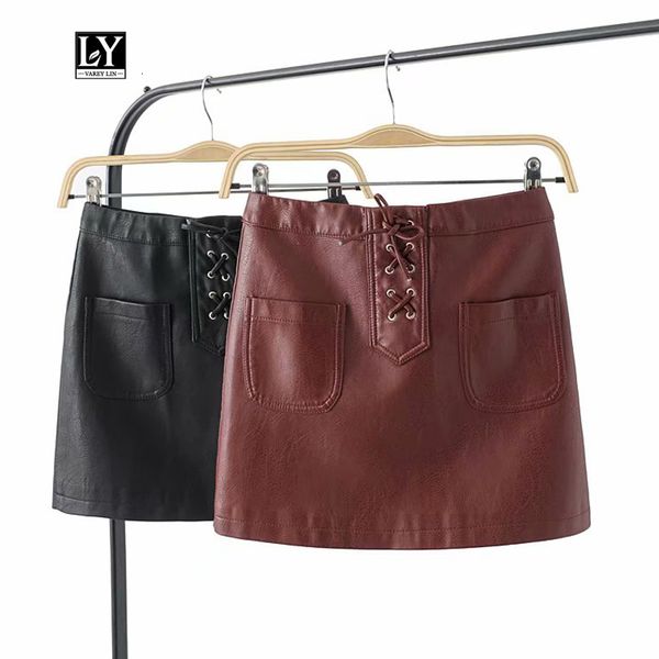suits pu women high waist pocket bandage lace-up a-line skirt female faux soft leather black mini skirts
suits pu women high waist pocket bandage lace-up a-line skirt female faux soft leather black mini skirts
