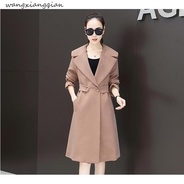 women's trench coats windbreaker female long section spring and autumn waist slimming jacket temperament casual coat a474 90oz, Tan;black
women's trench coats windbreaker female long section spring and autumn waist slimming jacket temperament casual coat a474 90oz, Tan;black