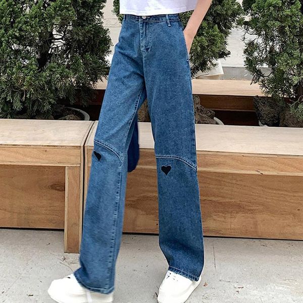 women's jeans women wide leg pants straight loose retro high waist all-match love 2021 spring and summer korean, Blue
women's jeans women wide leg pants straight loose retro high waist all-match love 2021 spring and summer korean, Blue