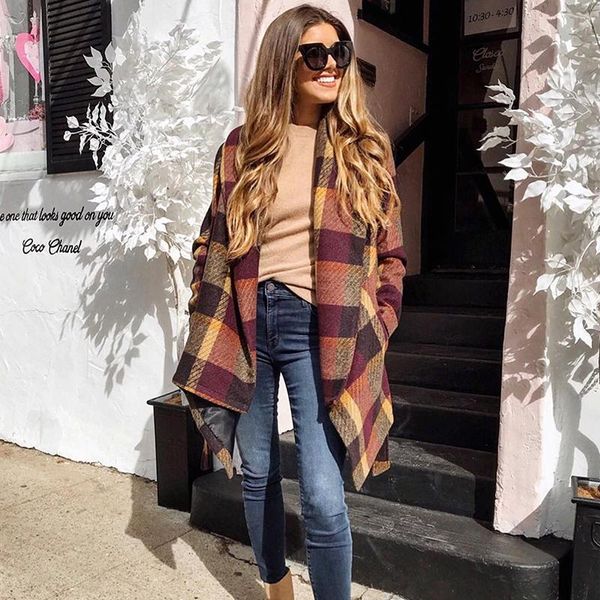 women's wool & blends autumn and winter woolen coat loose plaid clothing mid-length windbreaker, clothing, women coat,, Black
women's wool & blends autumn and winter woolen coat loose plaid clothing mid-length windbreaker, clothing, women coat,, Black