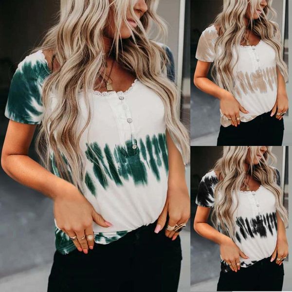 women's t-shirt summer lace collar button tie dyed short sleeve t-shirts lady female women t shirt casual clothes 2021, White
women's t-shirt summer lace collar button tie dyed short sleeve t-shirts lady female women t shirt casual clothes 2021, White