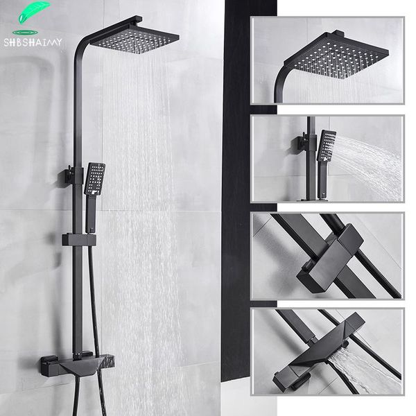 8'' matte black bathroom faucet rain showerhead thermostatic bath wall mounted bathtub shower set mixer tap sets
8'' matte black bathroom faucet rain showerhead thermostatic bath wall mounted bathtub shower set mixer tap sets