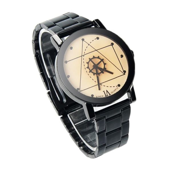 wristwatches men wrist watch geometric lines stainless steel watches gear retro quartz analog clock male jewelry, Slivery;brown
wristwatches men wrist watch geometric lines stainless steel watches gear retro quartz analog clock male jewelry, Slivery;brown