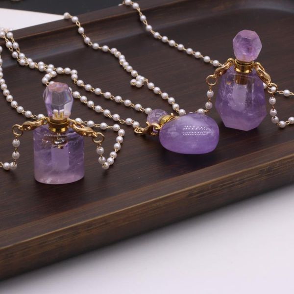 pendant necklaces exquisite necklace natural stone amethyst perfume bottle for women christmas valentine's day charm jewelry gift, Silver
pendant necklaces exquisite necklace natural stone amethyst perfume bottle for women christmas valentine's day charm jewelry gift, Silver