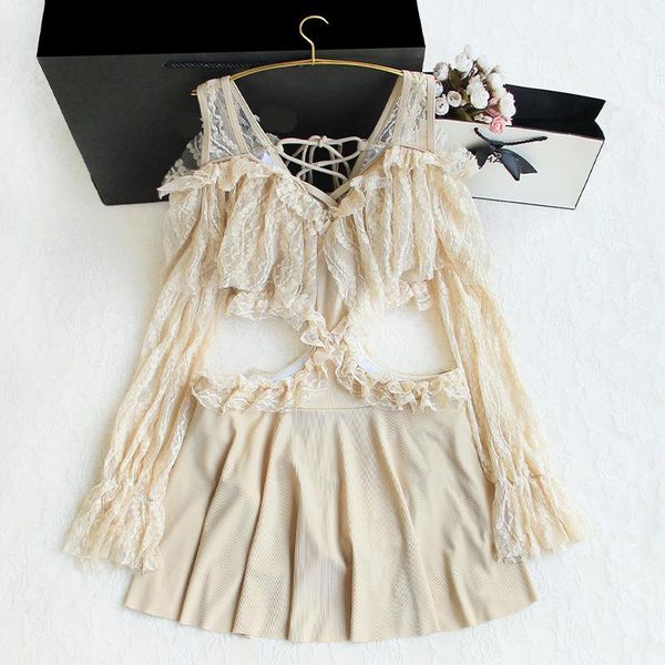 lace skirt long-sleeved cross back swimsuit 2021 xs-l swimwear women female vintage sport one piece beachwear maillot one-piece suits
lace skirt long-sleeved cross back swimsuit 2021 xs-l swimwear women female vintage sport one piece beachwear maillot one-piece suits