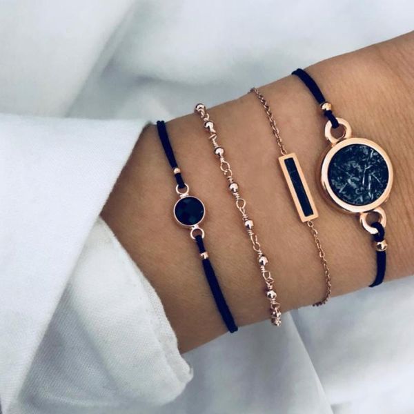 charm bracelets bohemian black rope chain bracelet set for women aircraft shell moon heart crystal bangle boho jewelry, Golden;silver
charm bracelets bohemian black rope chain bracelet set for women aircraft shell moon heart crystal bangle boho jewelry, Golden;silver