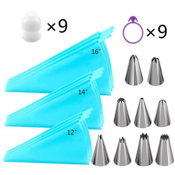 36pcs icing piping cream pastry bag stainless steel nozzle converter kitchen baking cake decorating tools &
36pcs icing piping cream pastry bag stainless steel nozzle converter kitchen baking cake decorating tools &