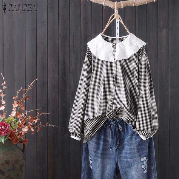 women's blouses & shirts blouses plus size autumn vintage blouse casual plaid check cotton linen shirt ladies long sleeve tunic blus ec, White
women's blouses & shirts blouses plus size autumn vintage blouse casual plaid check cotton linen shirt ladies long sleeve tunic blus ec, White