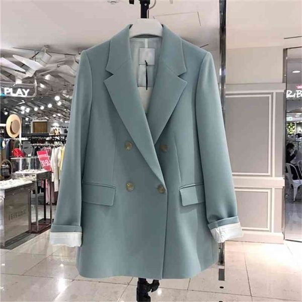 spring and autumn style small suit jacket women korean loose casual ladies double breasted coat 210527, White;black
spring and autumn style small suit jacket women korean loose casual ladies double breasted coat 210527, White;black
