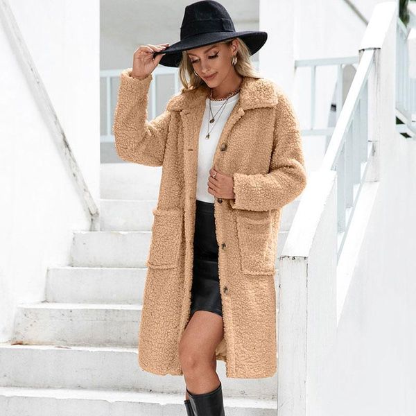 women's fur & faux harajuku autumn coat women button long teddy jacket fluffy plush winter ladies with pocket 2021, Black
women's fur & faux harajuku autumn coat women button long teddy jacket fluffy plush winter ladies with pocket 2021, Black