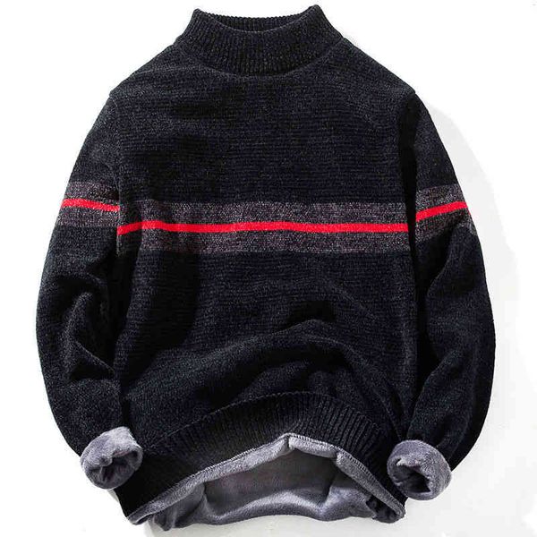 e-baihui chenille men's sweater casual striped slim sweatshirt turtleneck thick fce warm pullover knitted patchwork knitwear, White;black
e-baihui chenille men's sweater casual striped slim sweatshirt turtleneck thick fce warm pullover knitted patchwork knitwear, White;black