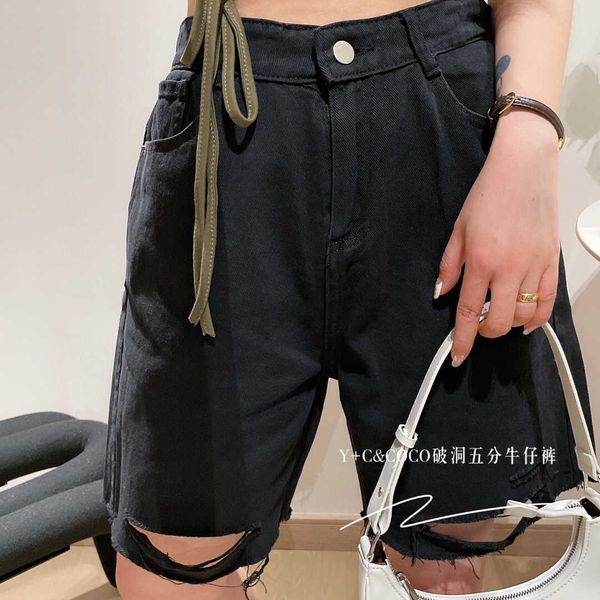 + c y & coco split jeans 2021 summer high waist loose thin fashion women's shorts, Blue
+ c y & coco split jeans 2021 summer high waist loose thin fashion women's shorts, Blue