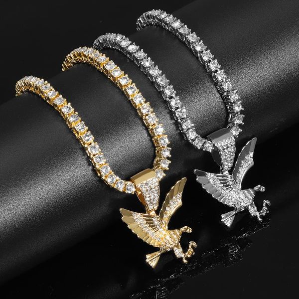 pendant necklaces iced out eagle necklace with 4mm zicron tennis chain bling for men rhinestone cuban link, Silver
pendant necklaces iced out eagle necklace with 4mm zicron tennis chain bling for men rhinestone cuban link, Silver