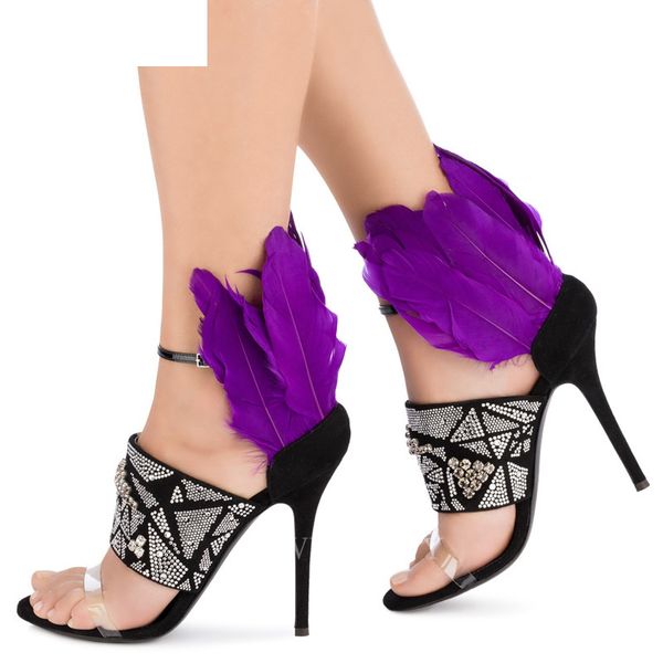 sandals shiny rhinestone thin high heel feather women transparent pvc ankle strap gladiator sandalias summer party shoes 7vyl, Black
sandals shiny rhinestone thin high heel feather women transparent pvc ankle strap gladiator sandalias summer party shoes 7vyl, Black