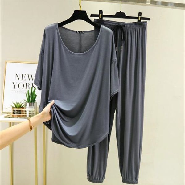women's sleepwear home clothes loose large size pajamas women summer pijamas suit short sleeve trousers two piece set cotton pyjamas fe, Black;red
women's sleepwear home clothes loose large size pajamas women summer pijamas suit short sleeve trousers two piece set cotton pyjamas fe, Black;red