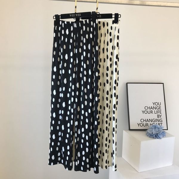 women's pants & capris ice silk wide-leg pants spring and summer pleated elastic high-waist thin polka-dot drape nine-point straig, Black;white
women's pants & capris ice silk wide-leg pants spring and summer pleated elastic high-waist thin polka-dot drape nine-point straig, Black;white
