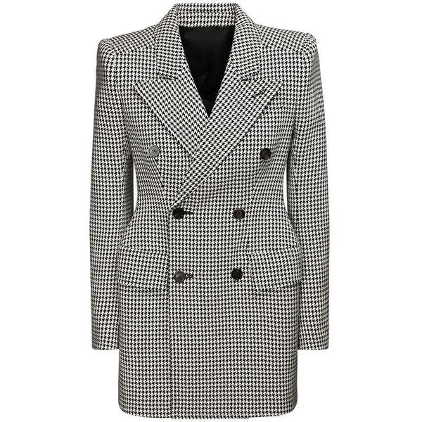 high quanlity est fashion designer coats women's slim fitting double breasted wool blend houndstooth tweed coat 210526, Black
high quanlity est fashion designer coats women's slim fitting double breasted wool blend houndstooth tweed coat 210526, Black