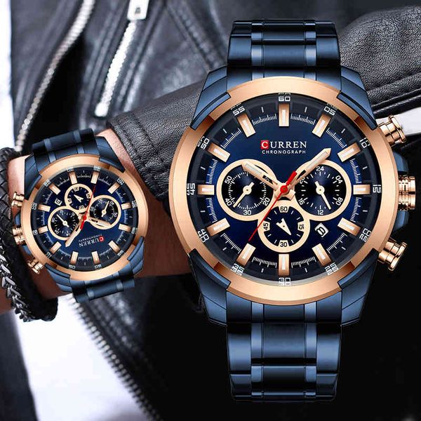 men watch curren brand luxury sport watches mens big dial blue quartz wristwatch chronograph male clock relogio masculino 210517, Slivery;brown
men watch curren brand luxury sport watches mens big dial blue quartz wristwatch chronograph male clock relogio masculino 210517, Slivery;brown