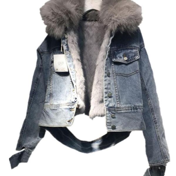 women's jackets denim jacket for women winter korean version loose-fitting with velvet and thickened short style real fur collar re, Black;brown
women's jackets denim jacket for women winter korean version loose-fitting with velvet and thickened short style real fur collar re, Black;brown