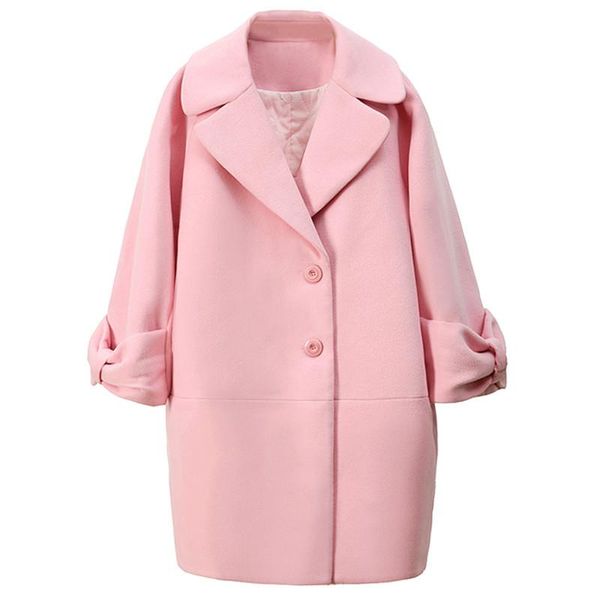 women's wool & blends girls long woolen coat 2021 autumn winter jackets women cocoon butterfly sleeves loose nine points sleeve coats x, Black
women's wool & blends girls long woolen coat 2021 autumn winter jackets women cocoon butterfly sleeves loose nine points sleeve coats x, Black