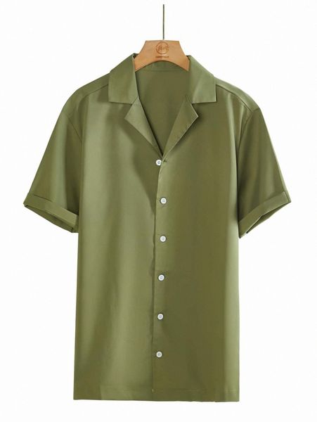 men lapel neck button up shirt c49t#, White;black 
men lapel neck button up shirt c49t#, White;black