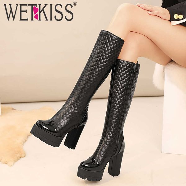 wetkiss women's knee high boots lady's patent leather thick platform chunky heel boots fashion fall shoes 210630, Black
wetkiss women's knee high boots lady's patent leather thick platform chunky heel boots fashion fall shoes 210630, Black
