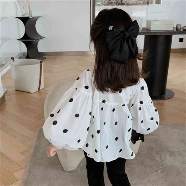 spring arrival girls long sleeve dot blouses kids korean design clothing 210528, White;black
spring arrival girls long sleeve dot blouses kids korean design clothing 210528, White;black