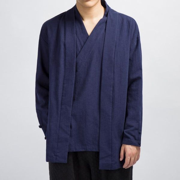 men's jeans autumn collar cotton coat large, Blue