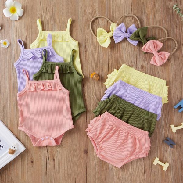 0-12m baby solid color pit strip frilly sling dress + shorts hair tie suit infant girl ruffle sleeveless outfits clothing sets, White
0-12m baby solid color pit strip frilly sling dress + shorts hair tie suit infant girl ruffle sleeveless outfits clothing sets, White