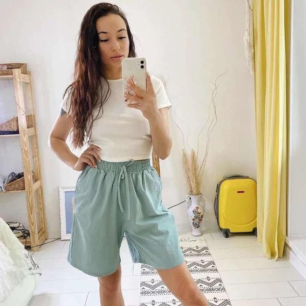 women's shorts vrouwen high 2021 zomer casual solid katoen linnen hoge taille losse voor meisjes zachte koele vrouwelijke, White;black
women's shorts vrouwen high 2021 zomer casual solid katoen linnen hoge taille losse voor meisjes zachte koele vrouwelijke, White;black