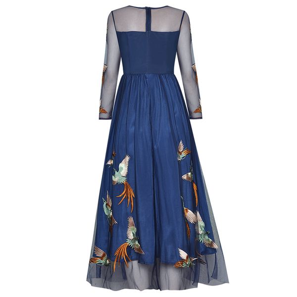 dress blue seqinyy mesh 2021 summer fashion design feminine embroidered bird elegant runway line midi party, Black;gray
dress blue seqinyy mesh 2021 summer fashion design feminine embroidered bird elegant runway line midi party, Black;gray