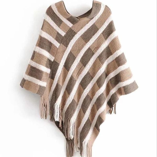women's sweaters women striped tassel knitted sweater autumn winter v-neck long sleeve pullovers knitwear 2021 jumper poncho cloak, White;black
women's sweaters women striped tassel knitted sweater autumn winter v-neck long sleeve pullovers knitwear 2021 jumper poncho cloak, White;black