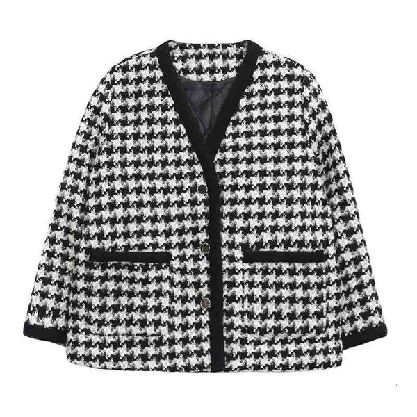 women's jackets autumn small fragrance houndstooth korean women's jacket loose with neckline v vintage plaid chic wool mixtures ou, Black;brown
women's jackets autumn small fragrance houndstooth korean women's jacket loose with neckline v vintage plaid chic wool mixtures ou, Black;brown