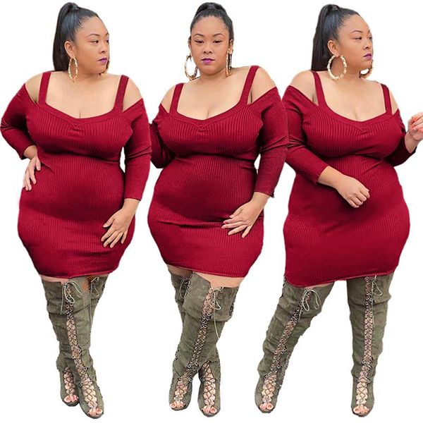 casual dresses plus size clothing for women ribbed dress off shoulder long sleeve high waist birthday bandage wholesale drop, Black;gray
casual dresses plus size clothing for women ribbed dress off shoulder long sleeve high waist birthday bandage wholesale drop, Black;gray