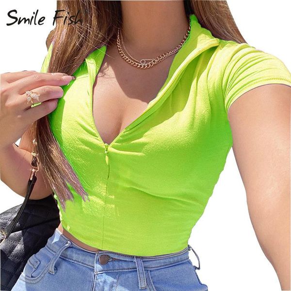 women's t-shirt neon green pink t shirt women harajuku spring summer crop zipper basic party club short sleeve t-shirts m0772, White
women's t-shirt neon green pink t shirt women harajuku spring summer crop zipper basic party club short sleeve t-shirts m0772, White