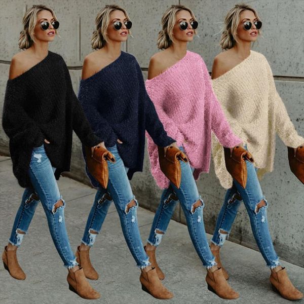 for women oblique shoulder pullovers sweaters female loose batwing sleeve spring autumn jerseys mujer sweater, White;black
for women oblique shoulder pullovers sweaters female loose batwing sleeve spring autumn jerseys mujer sweater, White;black